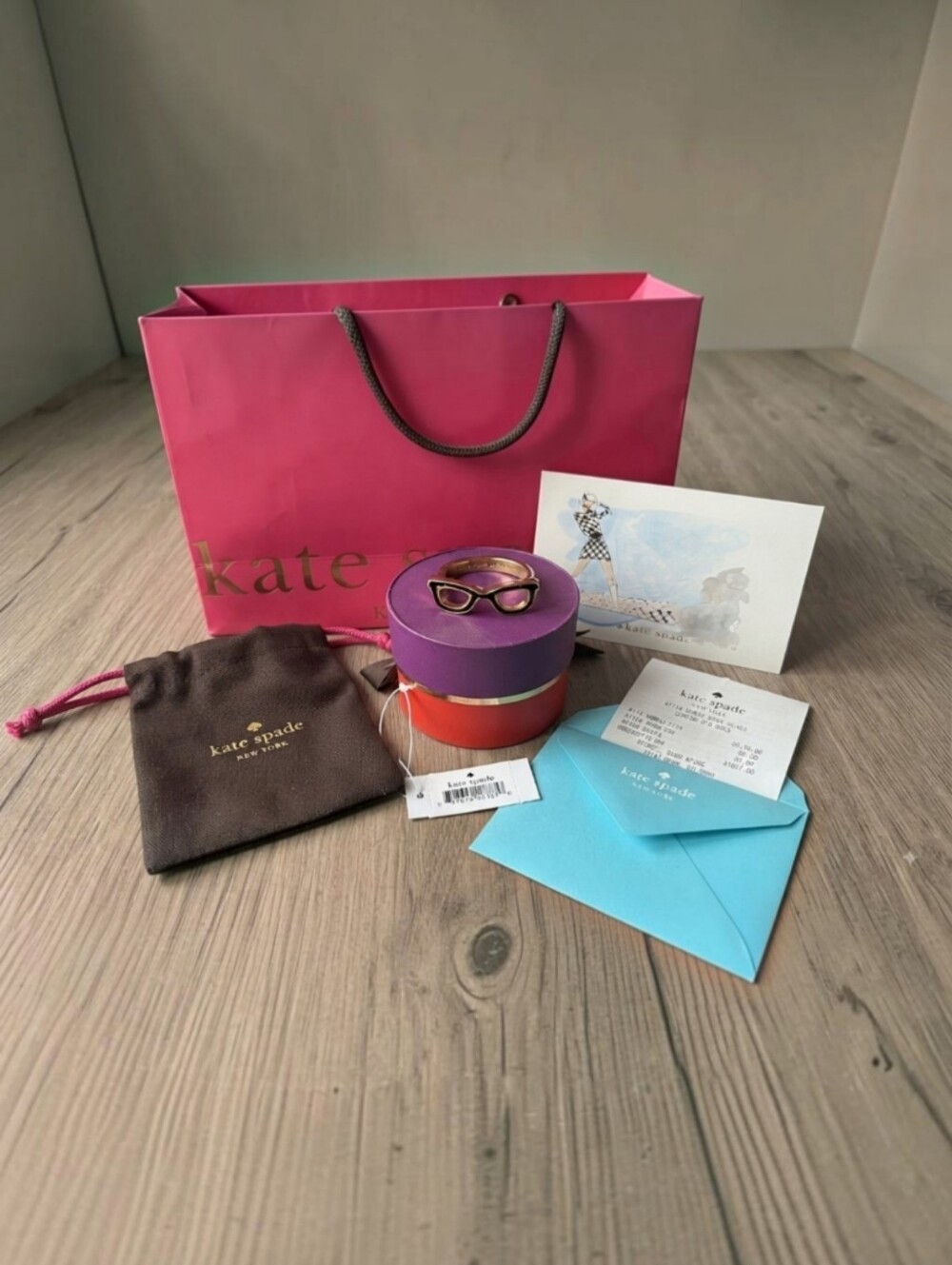 NWT Kate Spade Goreski Glasses Ring Size 5 Full Collector's Set